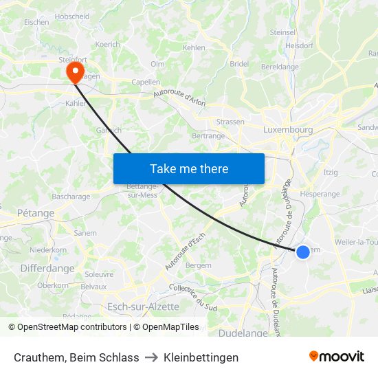 Crauthem, Beim Schlass to Kleinbettingen map