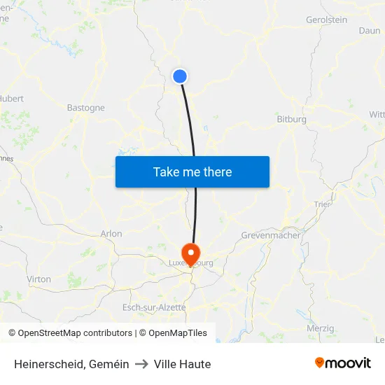 Heinerscheid, Geméin to Ville Haute map