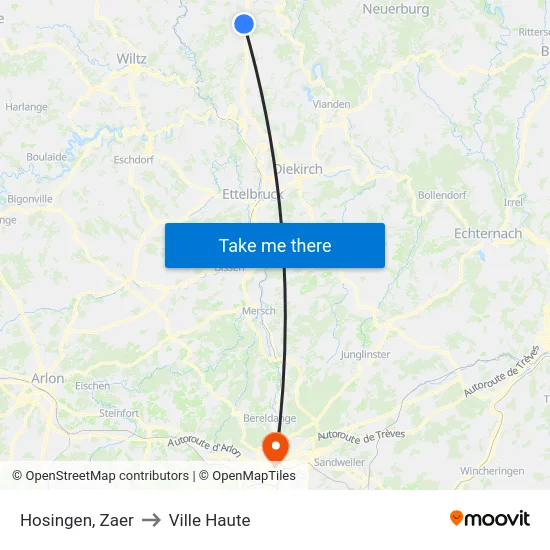 Hosingen, Zaer to Ville Haute map