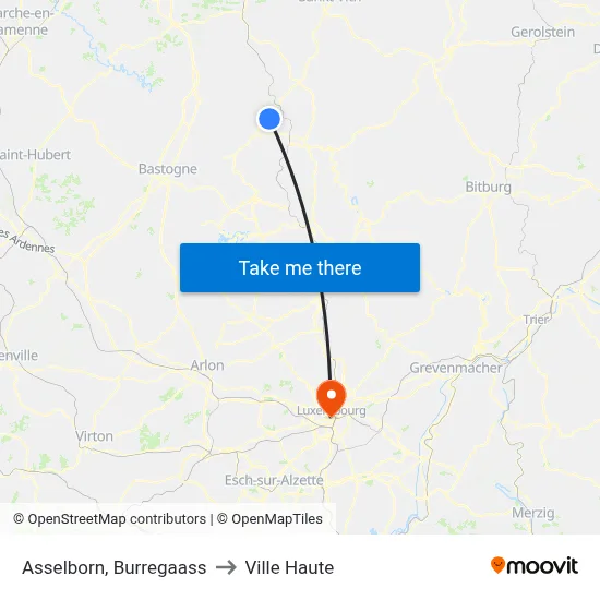 Asselborn, Burregaass to Ville Haute map