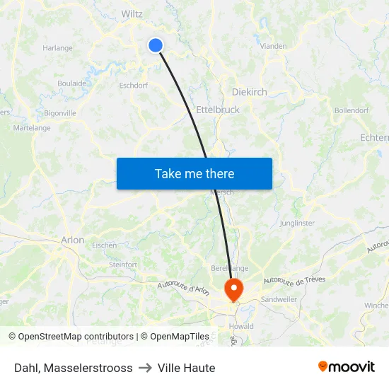 Dahl, Masselerstrooss to Ville Haute map