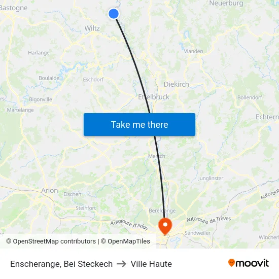 Enscherange, Bei Steckech to Ville Haute map