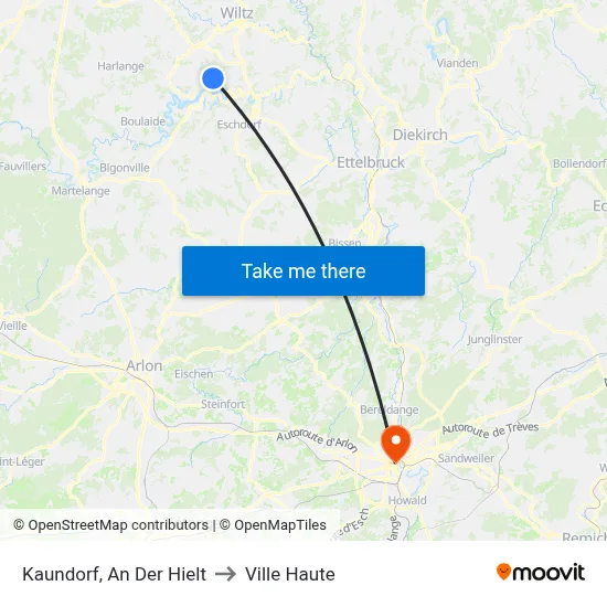 Kaundorf, An Der Hielt to Ville Haute map