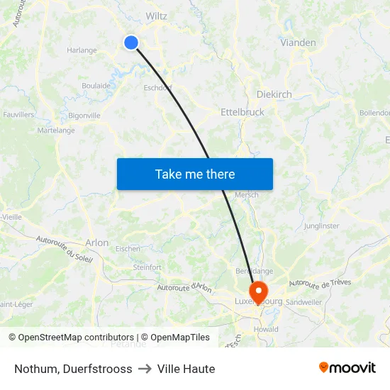 Nothum, Duerfstrooss to Ville Haute map