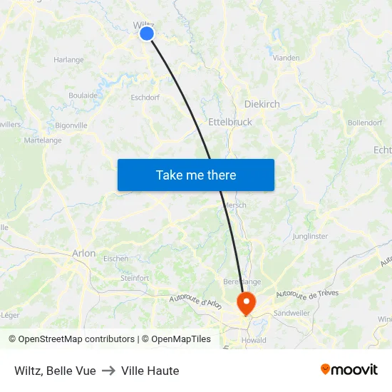 Wiltz, Belle Vue to Ville Haute map