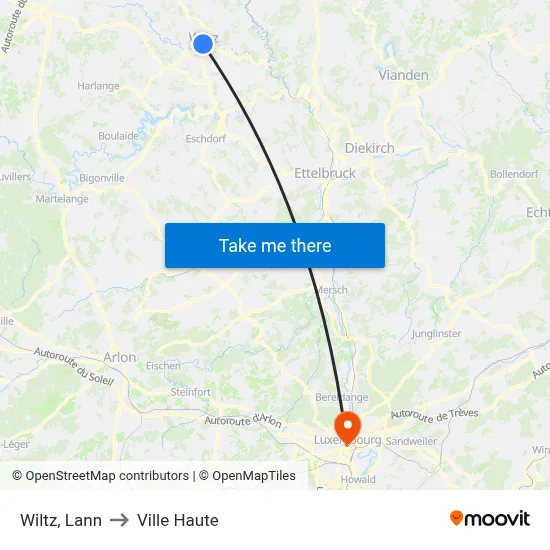 Wiltz, Lann to Ville Haute map