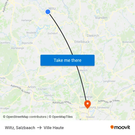 Wiltz, Salzbaach to Ville Haute map