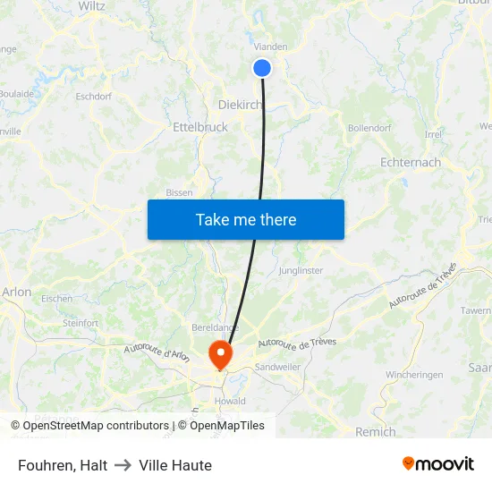 Fouhren, Halt to Ville Haute map