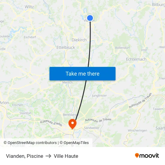 Vianden, Piscine to Ville Haute map