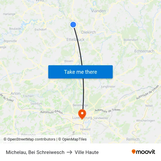 Michelau, Bei Schreiwesch to Ville Haute map