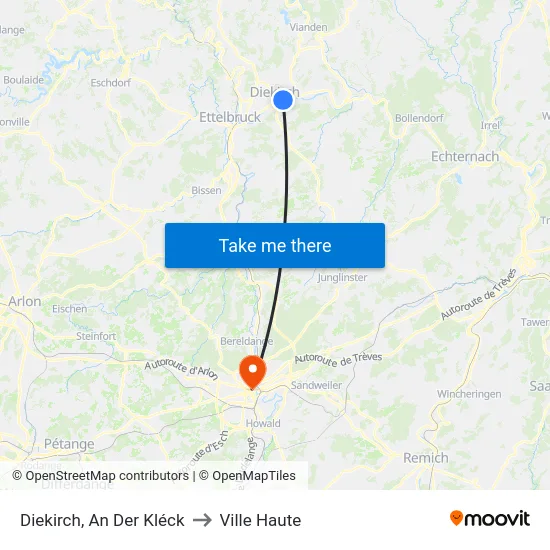 Diekirch, An Der Kléck to Ville Haute map