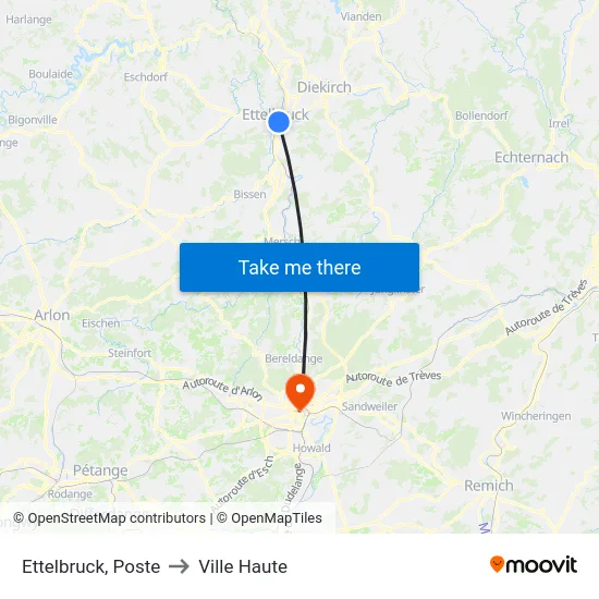 Ettelbruck, Poste to Ville Haute map