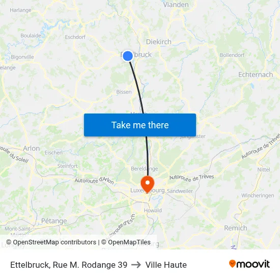 Ettelbruck, Rue M. Rodange 39 to Ville Haute map
