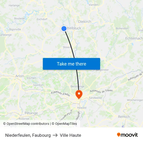 Niederfeulen, Faubourg to Ville Haute map