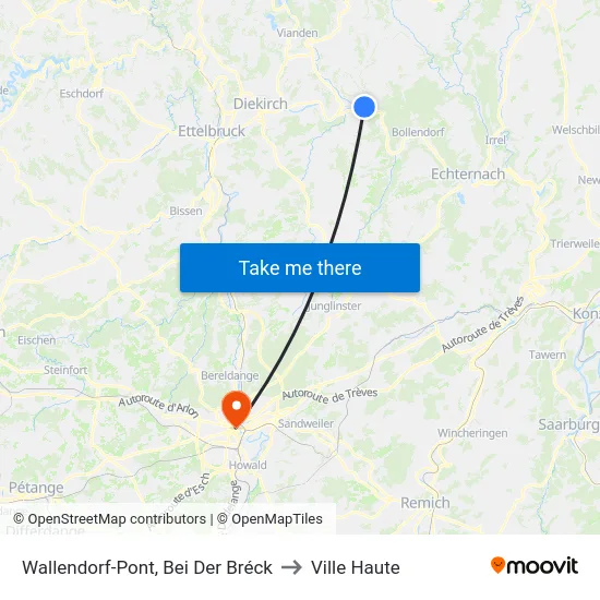 Wallendorf-Pont, Bei Der Bréck to Ville Haute map