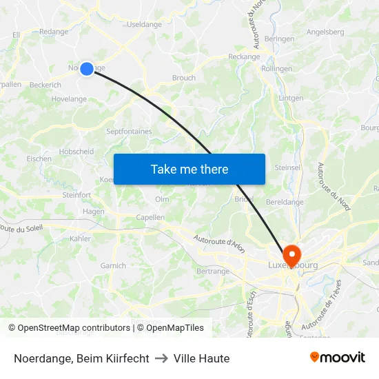 Noerdange, Beim Kiirfecht to Ville Haute map