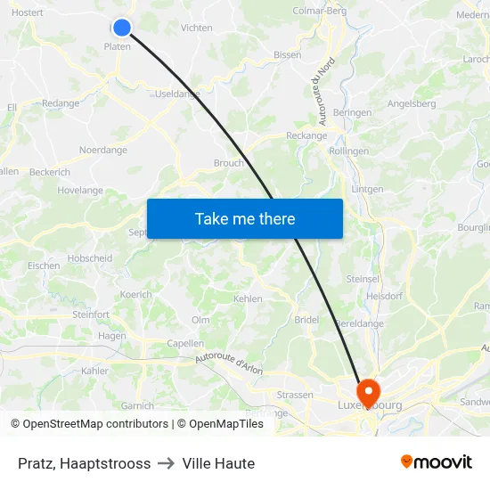 Pratz, Haaptstrooss to Ville Haute map