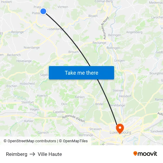 Reimberg to Ville Haute map