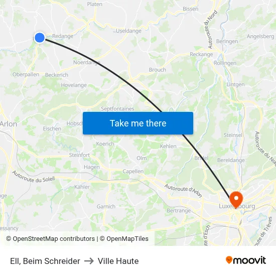 Ell, Beim Schreider to Ville Haute map