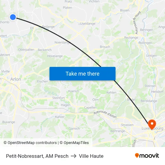 Petit-Nobressart, AM Pesch to Ville Haute map