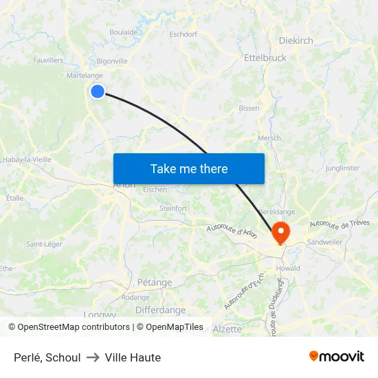 Perlé, Schoul to Ville Haute map