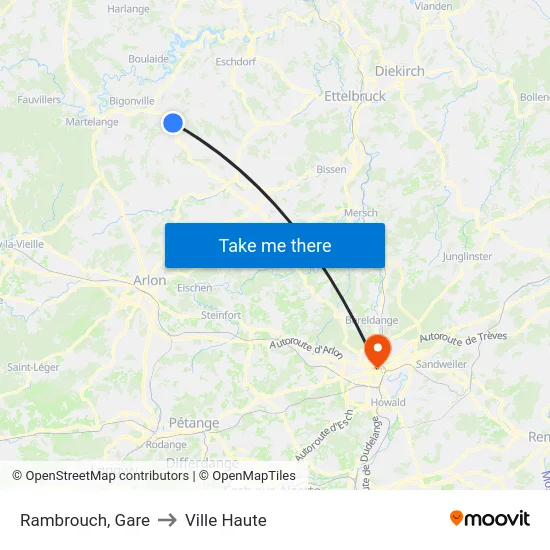 Rambrouch, Gare to Ville Haute map