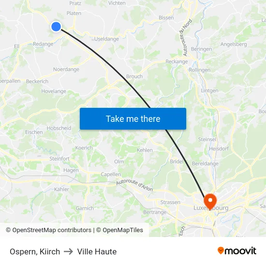 Ospern, Kiirch to Ville Haute map