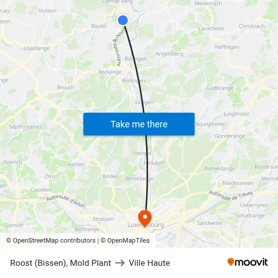 Roost (Bissen), Mold Plant to Ville Haute map