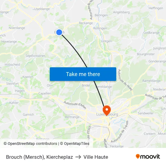 Brouch (Mersch), Kiercheplaz to Ville Haute map