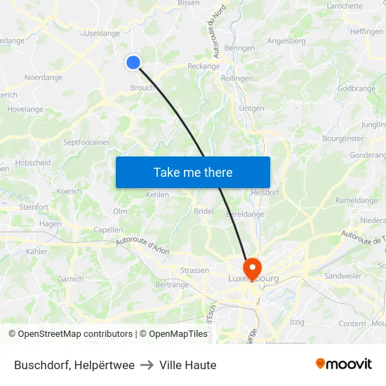 Buschdorf, Helpërtwee to Ville Haute map