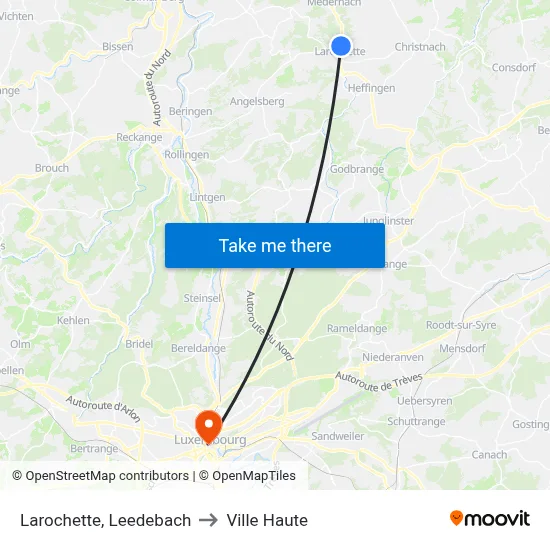Larochette, Leedebach to Ville Haute map