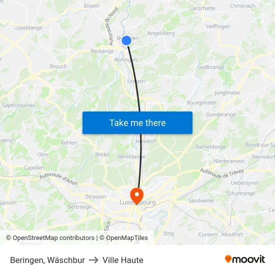 Beringen, Wäschbur to Ville Haute map