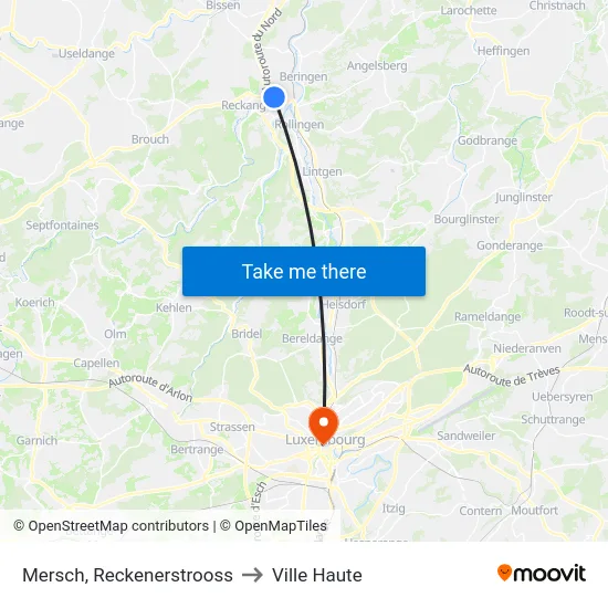 Mersch, Reckenerstrooss to Ville Haute map