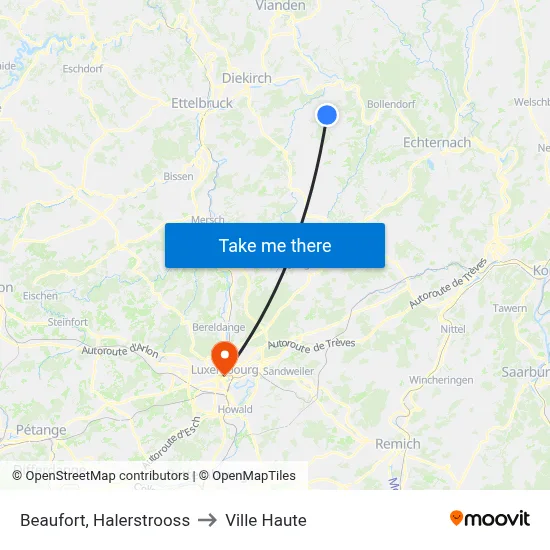 Beaufort, Halerstrooss to Ville Haute map