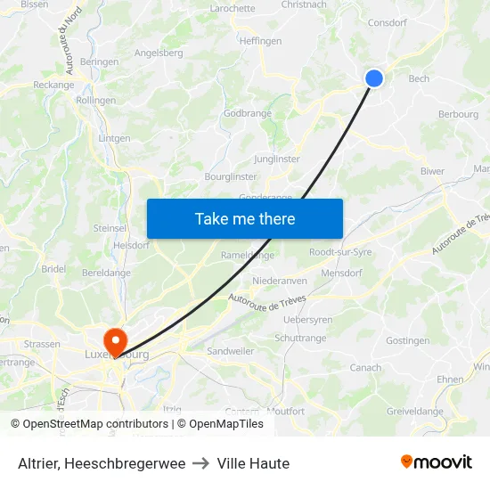 Altrier, Heeschbregerwee to Ville Haute map