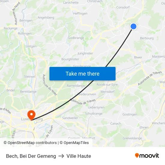 Bech, Bei Der Gemeng to Ville Haute map