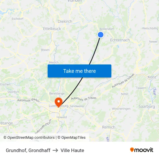 Grundhof, Grondhaff to Ville Haute map