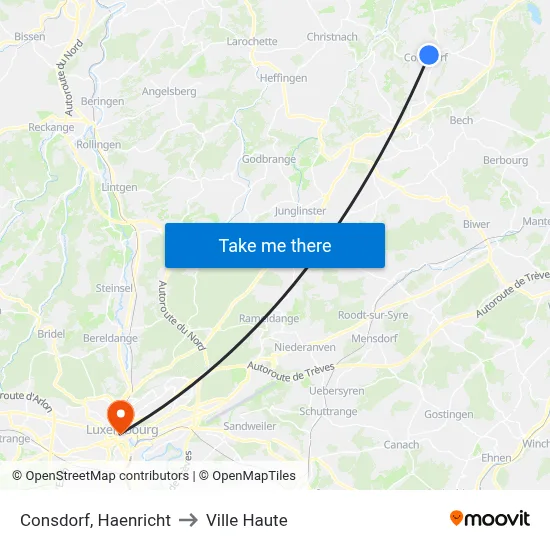 Consdorf, Haenricht to Ville Haute map
