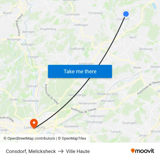 Consdorf, Melicksheck to Ville Haute map