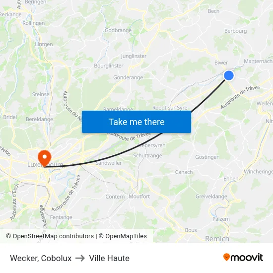 Wecker, Cobolux to Ville Haute map