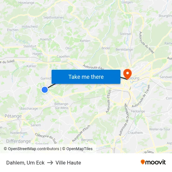 Dahlem, Um Eck to Ville Haute map