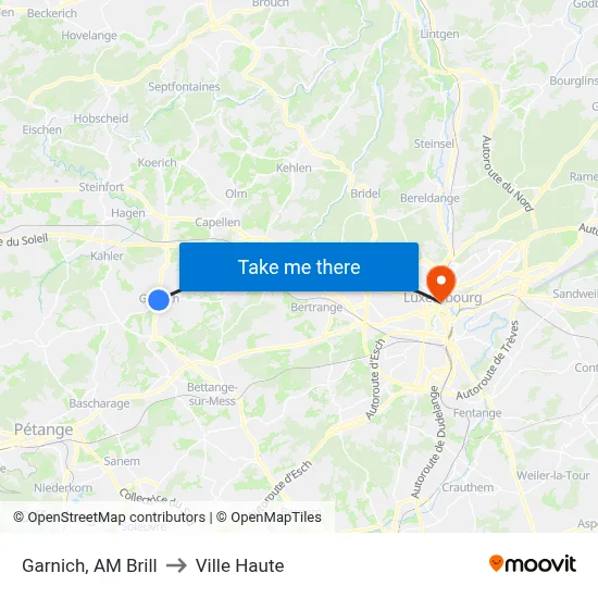 Garnich, AM Brill to Ville Haute map