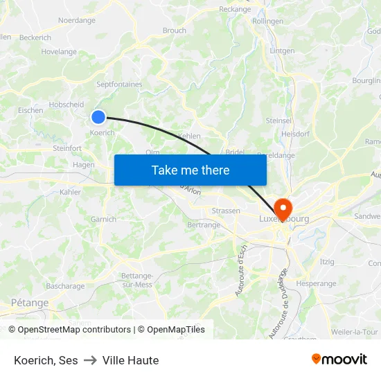 Koerich, Ses to Ville Haute map