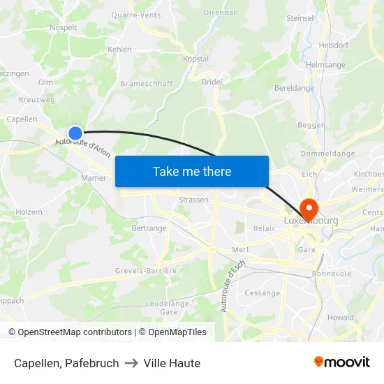 Capellen, Pafebruch to Ville Haute map
