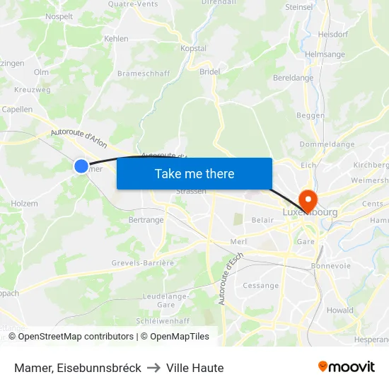 Mamer, Eisebunnsbréck to Ville Haute map