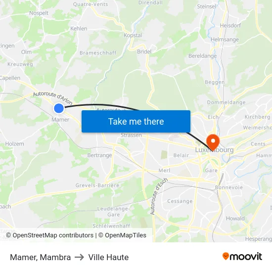 Mamer, Mambra to Ville Haute map