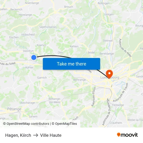 Hagen, Kiirch to Ville Haute map