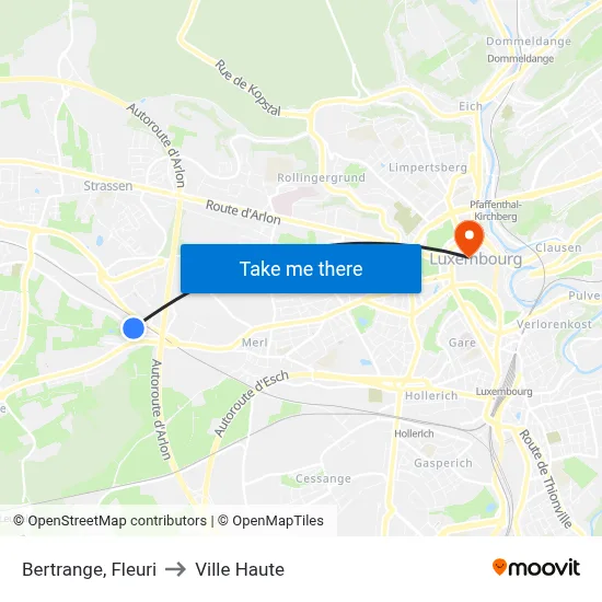 Bertrange, Fleuri to Ville Haute map