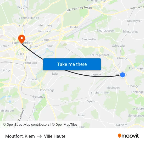 Moutfort, Kiem to Ville Haute map
