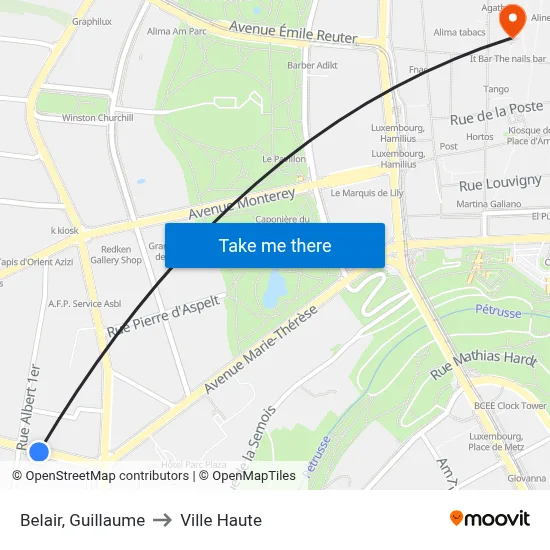 Belair, Guillaume to Ville Haute map